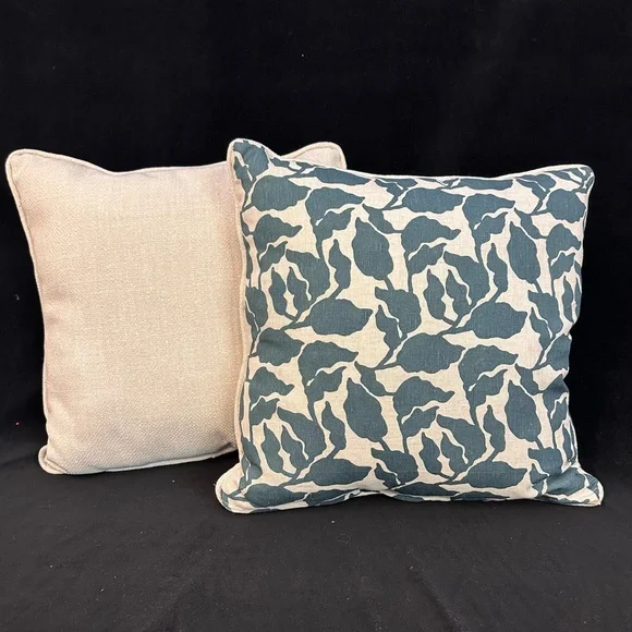 PAIR 20x20 Walter.G Flores Pacific Blue Linen Studio Craft Pillows